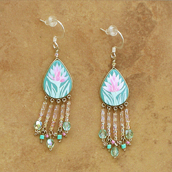 Artisan-Made-Painted & Beaded Flower Earrings-Bird Of Paradise-Peruvian Jewelry