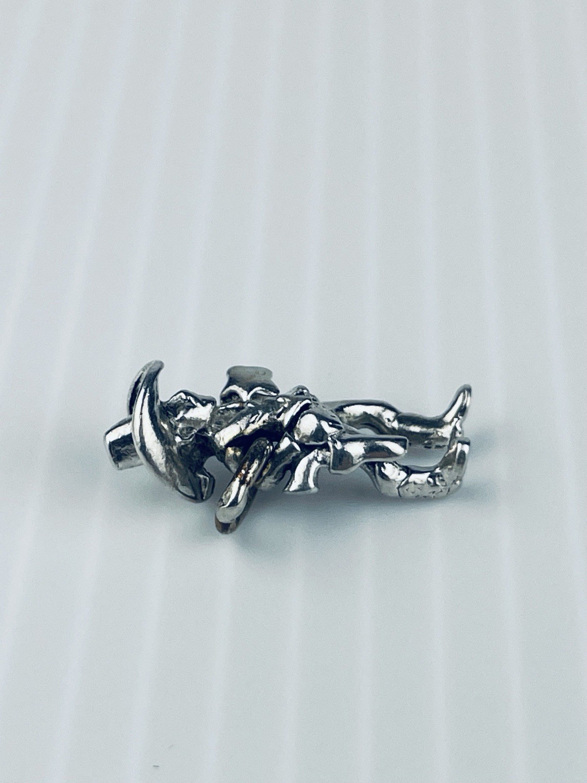 Sterling Silver SHERIFF BRACELET CHARM 3D Wild West (dimensions In Description)