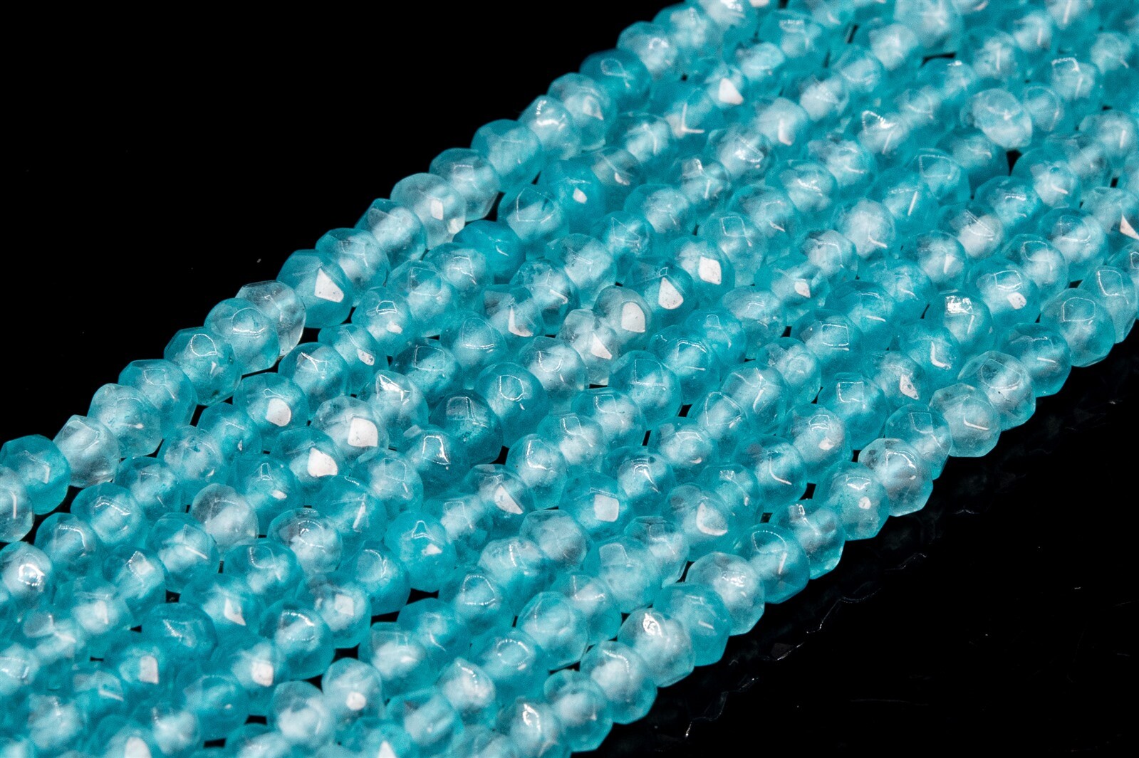 4x2MM Natural Faint Blue Jade Beads Grade AAA Faceted Rondelle Loose Beads 15″