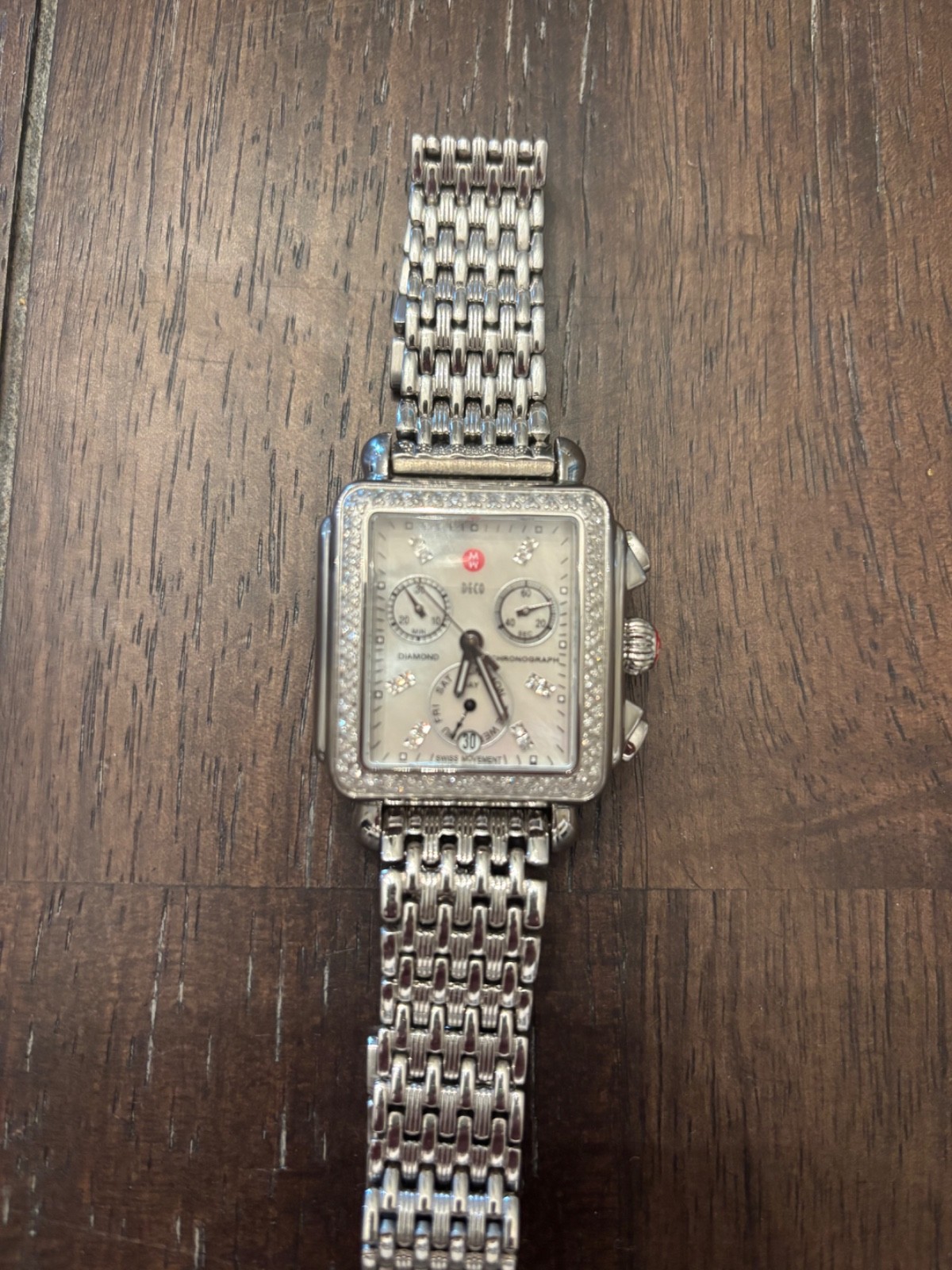 Michele Signature Deco MW06P01A1046 Stainless Steel Analog Women Wristwatch -…