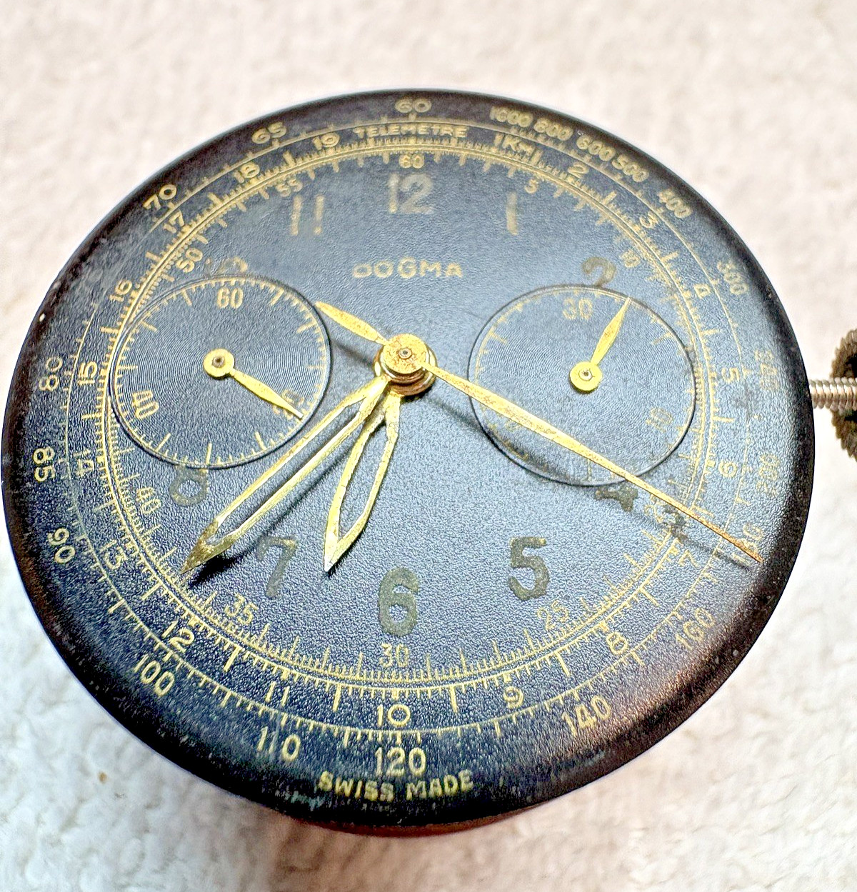 Vintage DOGMA Brand, “Brevet” Swiss Chronograph Watch Movement-COMPLETE!