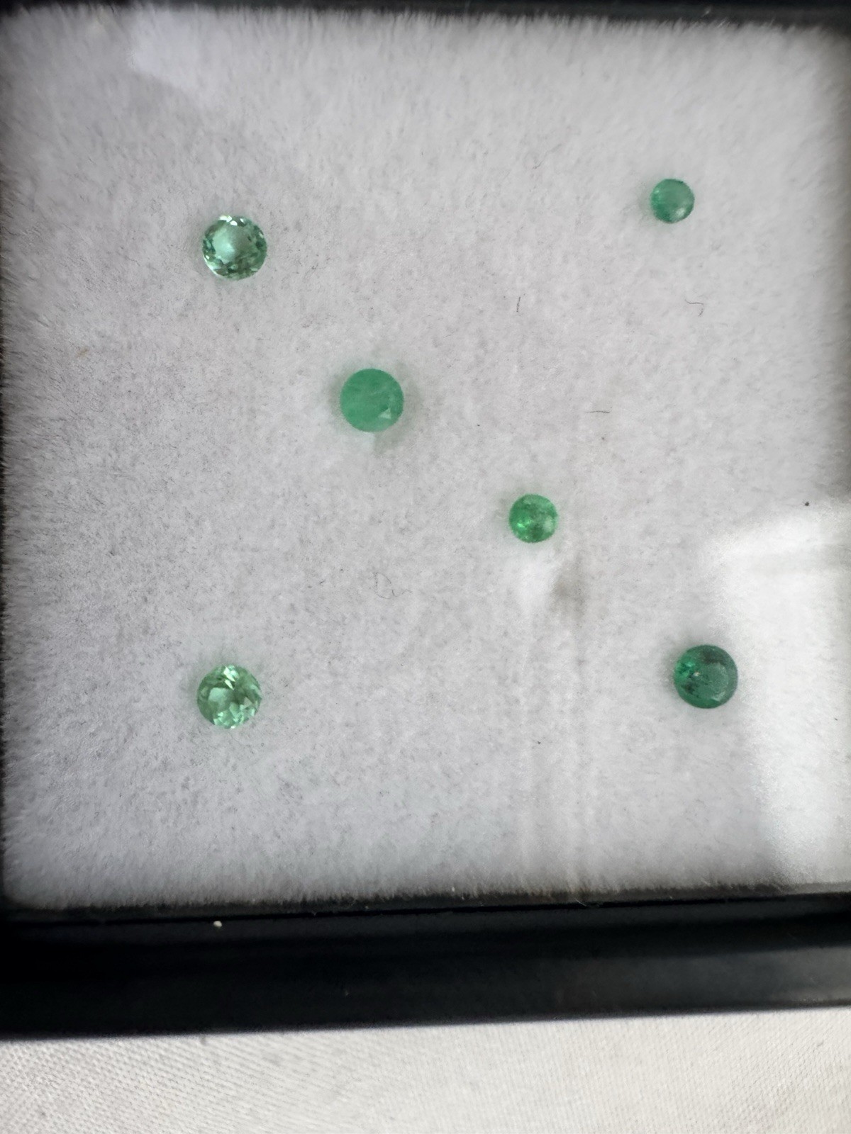 Green Emerald Round Cut Transparent Loose Gemstones Lot of 6 Pieces