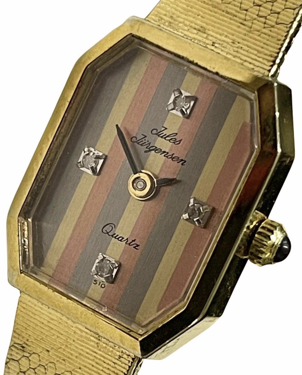 Beautiful Vintage JULES JURGENSEN Diamond Dial Ladies Watch (510) Quartz. L-MP.