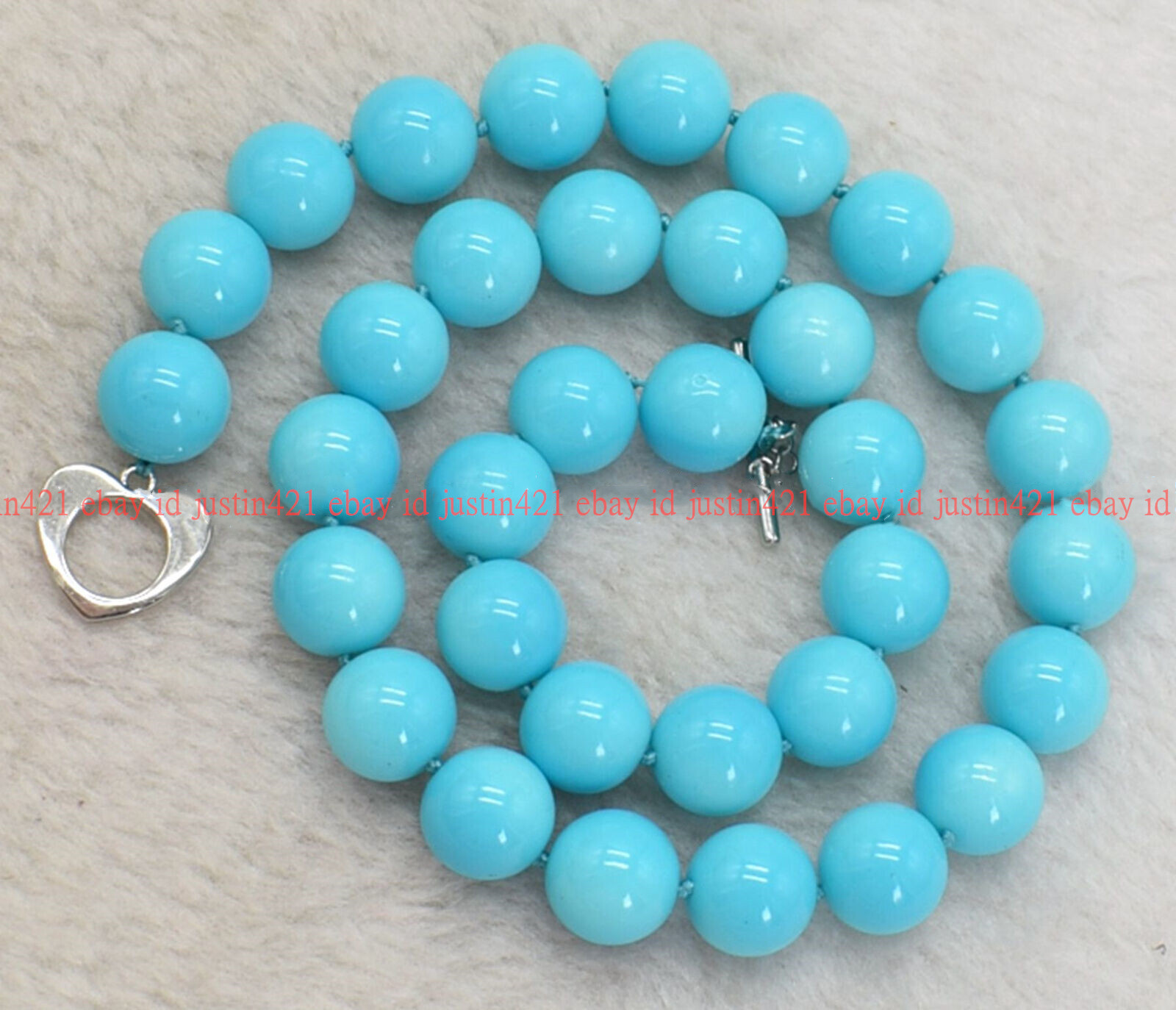 Genuine 8/10/12mm Natural Blue South Sea Shell Pearl Round Beads Necklace AAA+