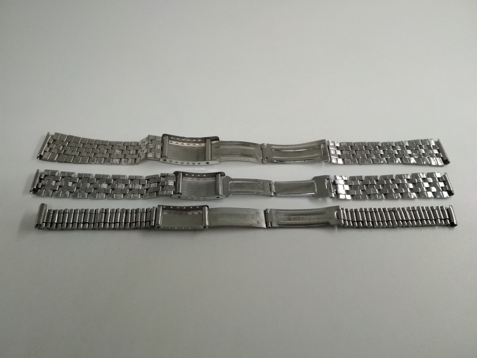 3 Vintage 18mm, 13mm, 11mm watch bracelet stainless steel, made in USSR, *352