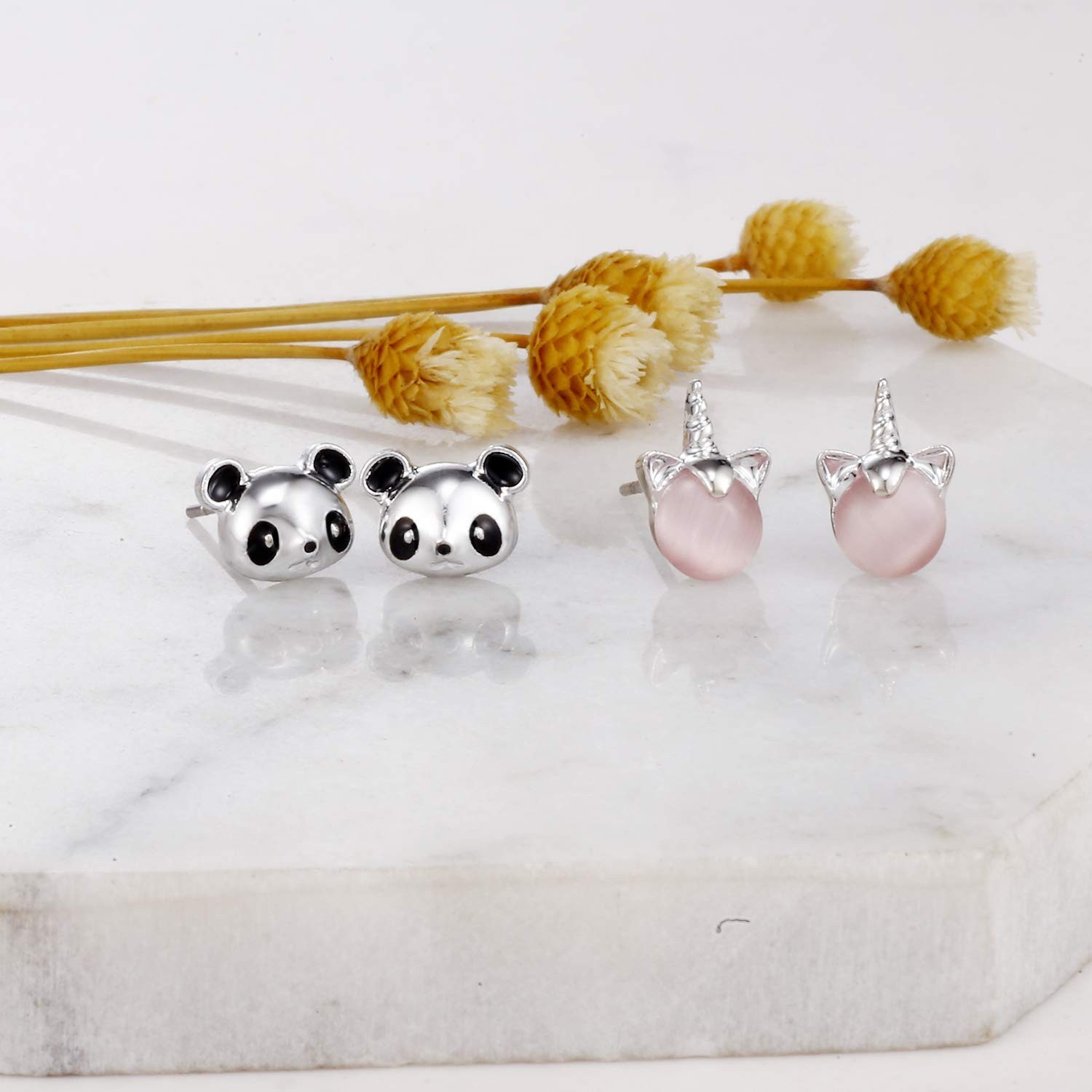30 Assorted Stainless Steel Stud Earrings for Teen Girls – Hypoallergenic Fai…