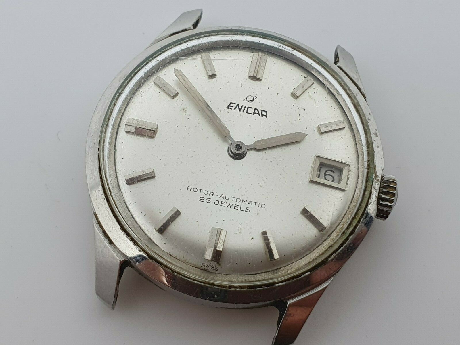 Vintage ENICAR watch cal 1145 automatic ref 125/007 needs attention