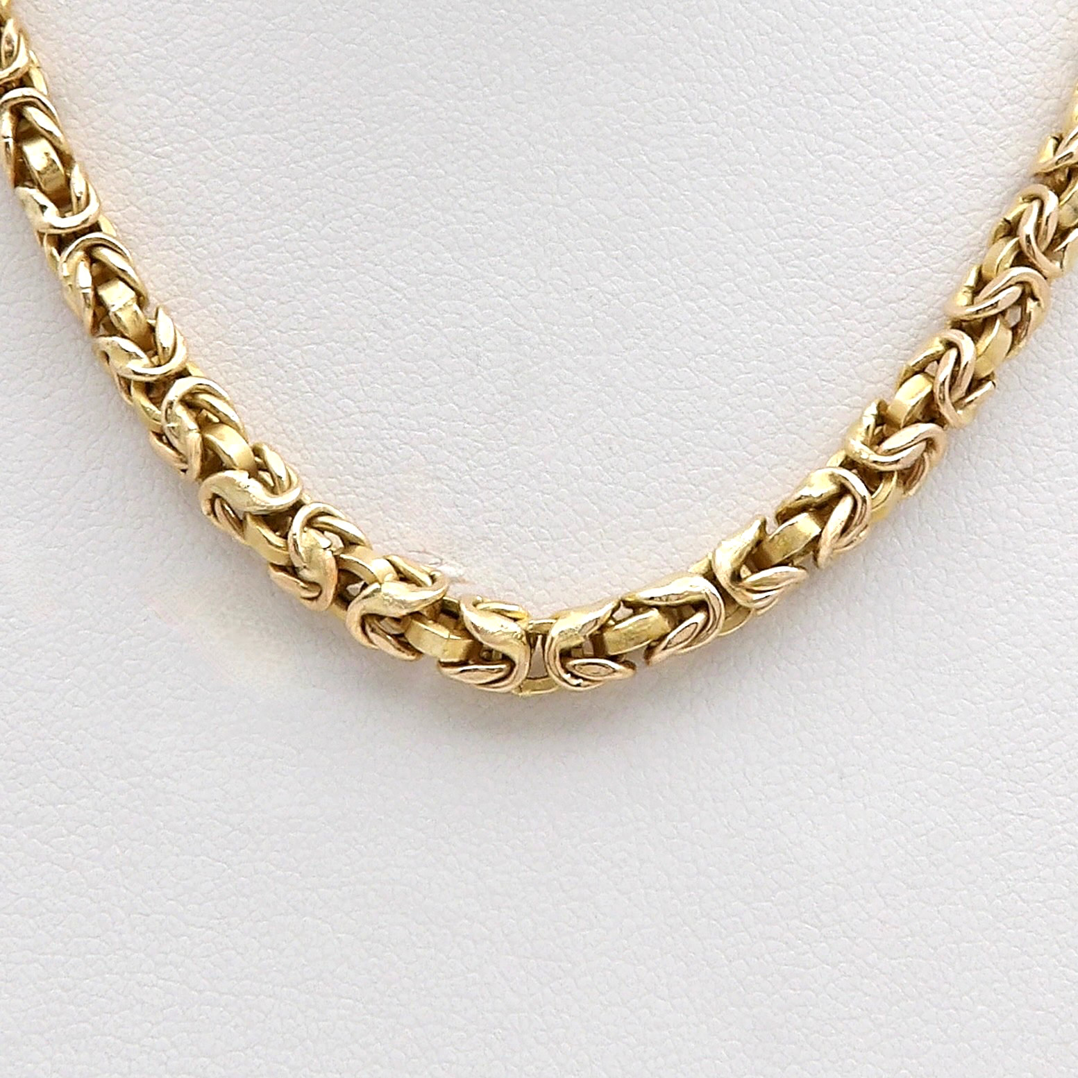 Solid 14k Gold Round Byzantine Link Tukrish Rope Chain Necklace 18.5in Italy