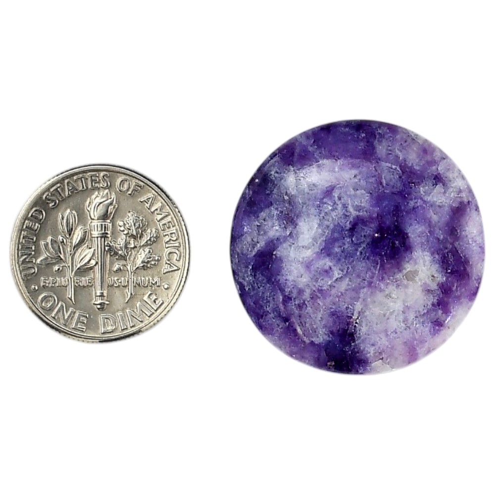 Natural Lepidolite 25.5×25.5×5.5 mm Round Shape Polished Gemstone LS107-06164