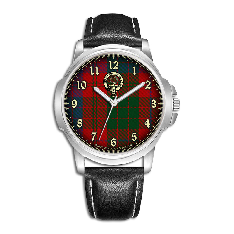 ROSS SCOTTISH CLAN TARTAN MENS WRIST WATCH BIRTHDAY WEDDING DAY GIFT ENGRAVED