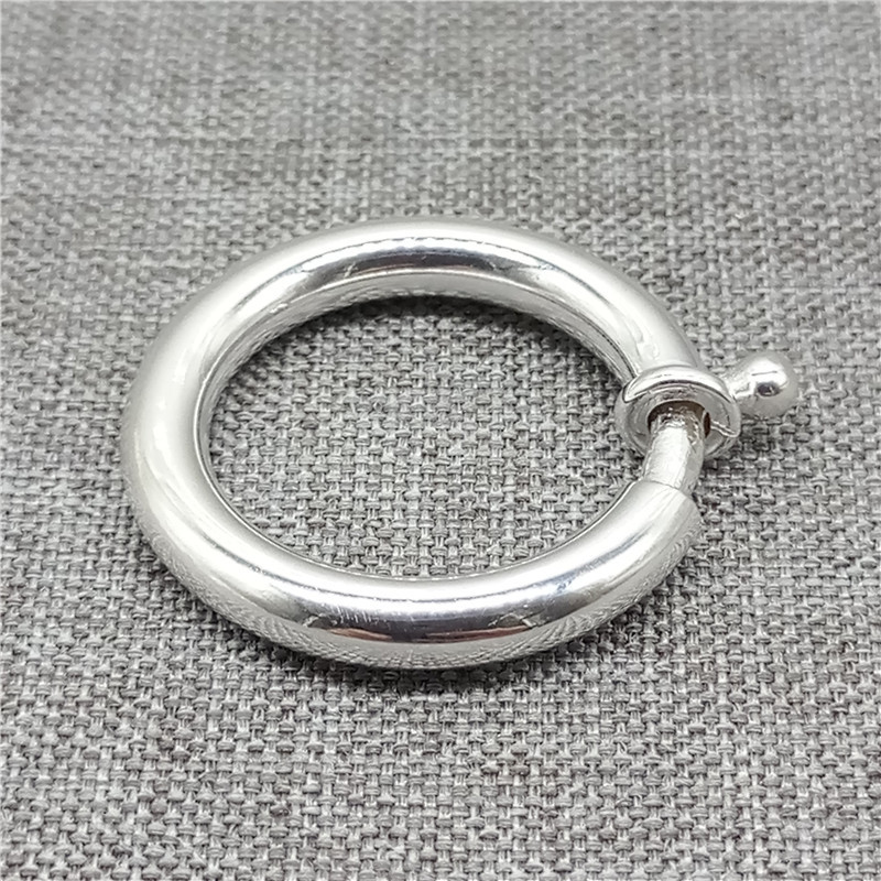925 Sterling Silver Plain Spring Ring Clasp 20mm for Bracelet Necklace