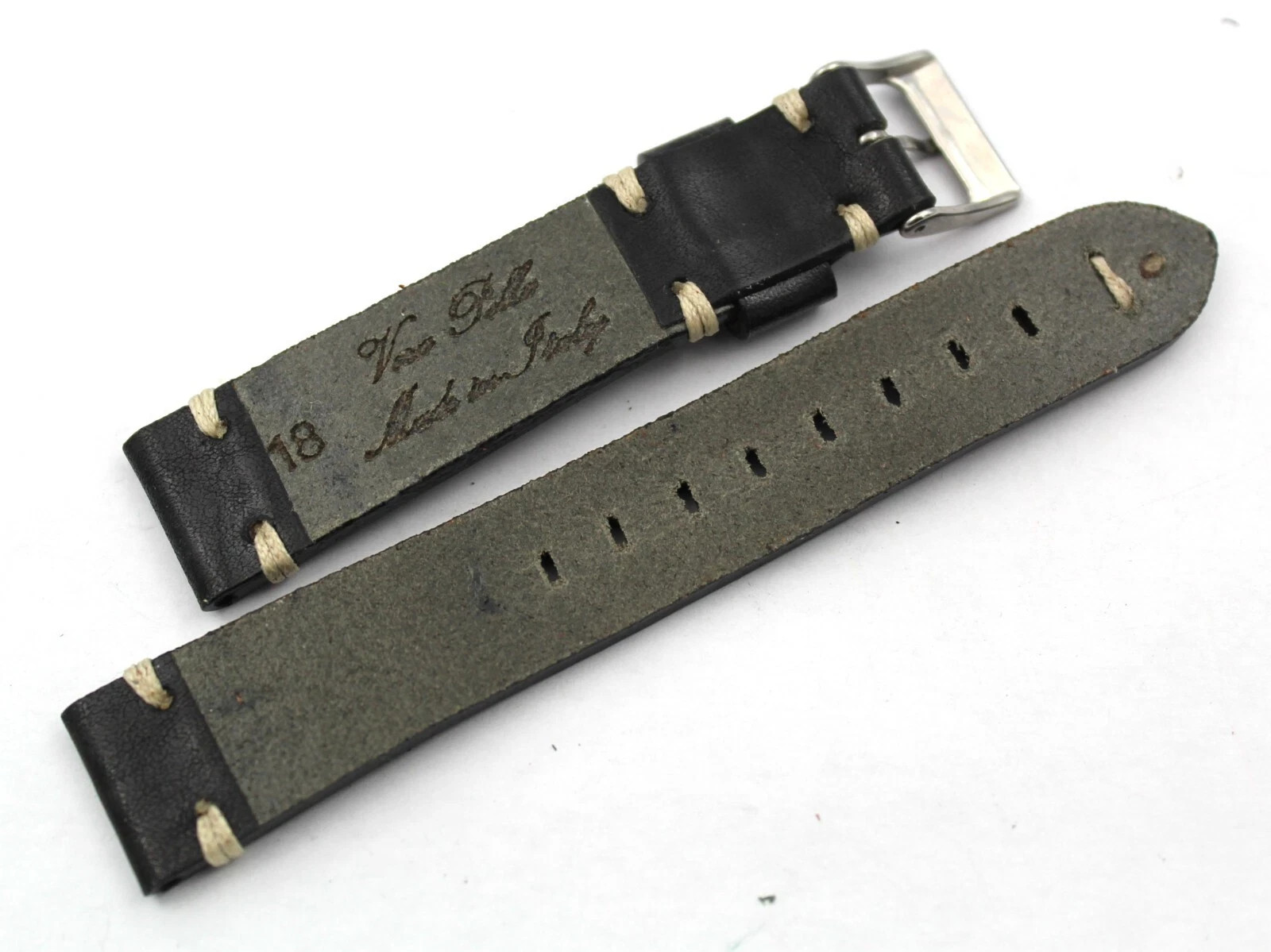 Vintage Black Leather Strap Various Sizes Pin Parts Unisex Watches Top