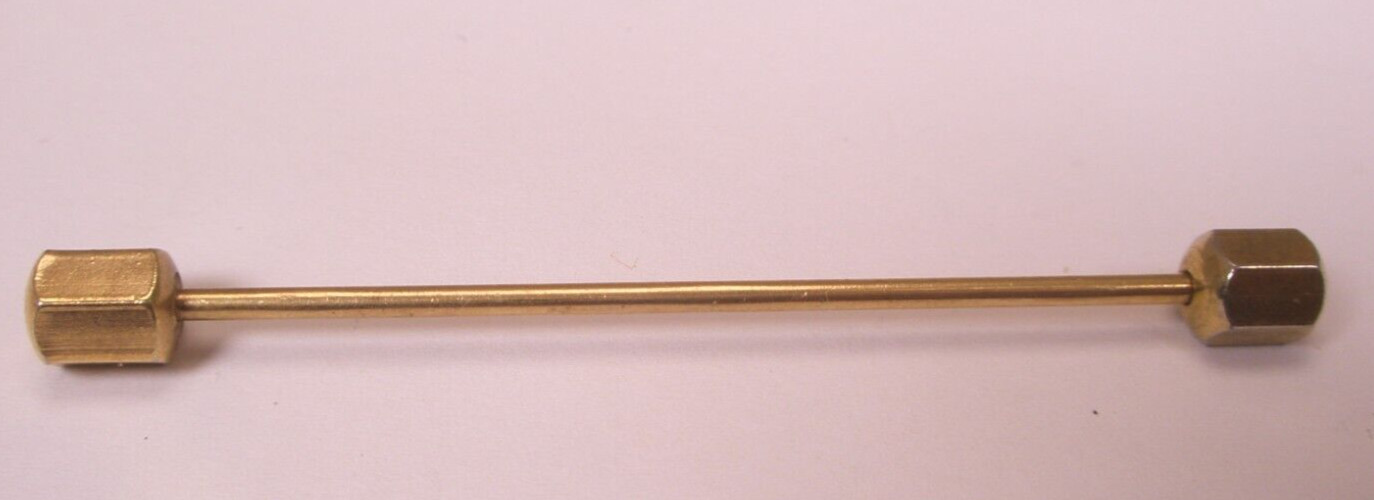 2-1/8″ Screw On Rounded-Hexagon-Ends Gold Tone Vintage Collar Bar L492