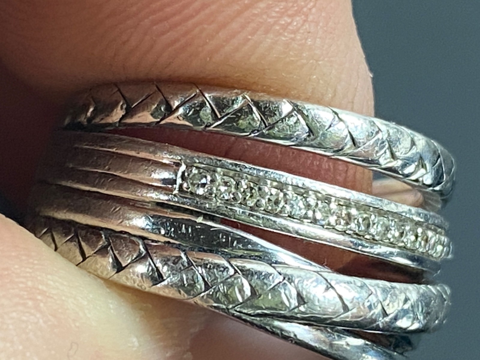 EFFY DESIGNER STERLING SILVER 925 Ring Band Size 7 Five Strands 8.3g