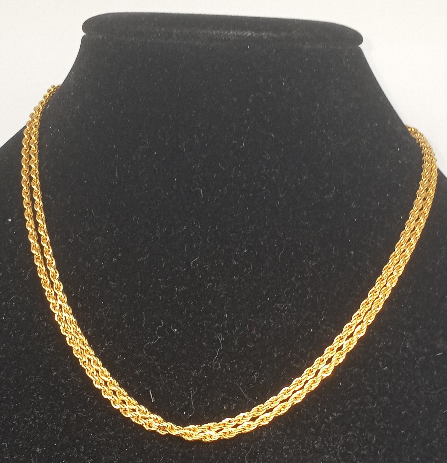 Vintage Rope Chain Goldtone Korean Choker Lot Of Two 18 Inches