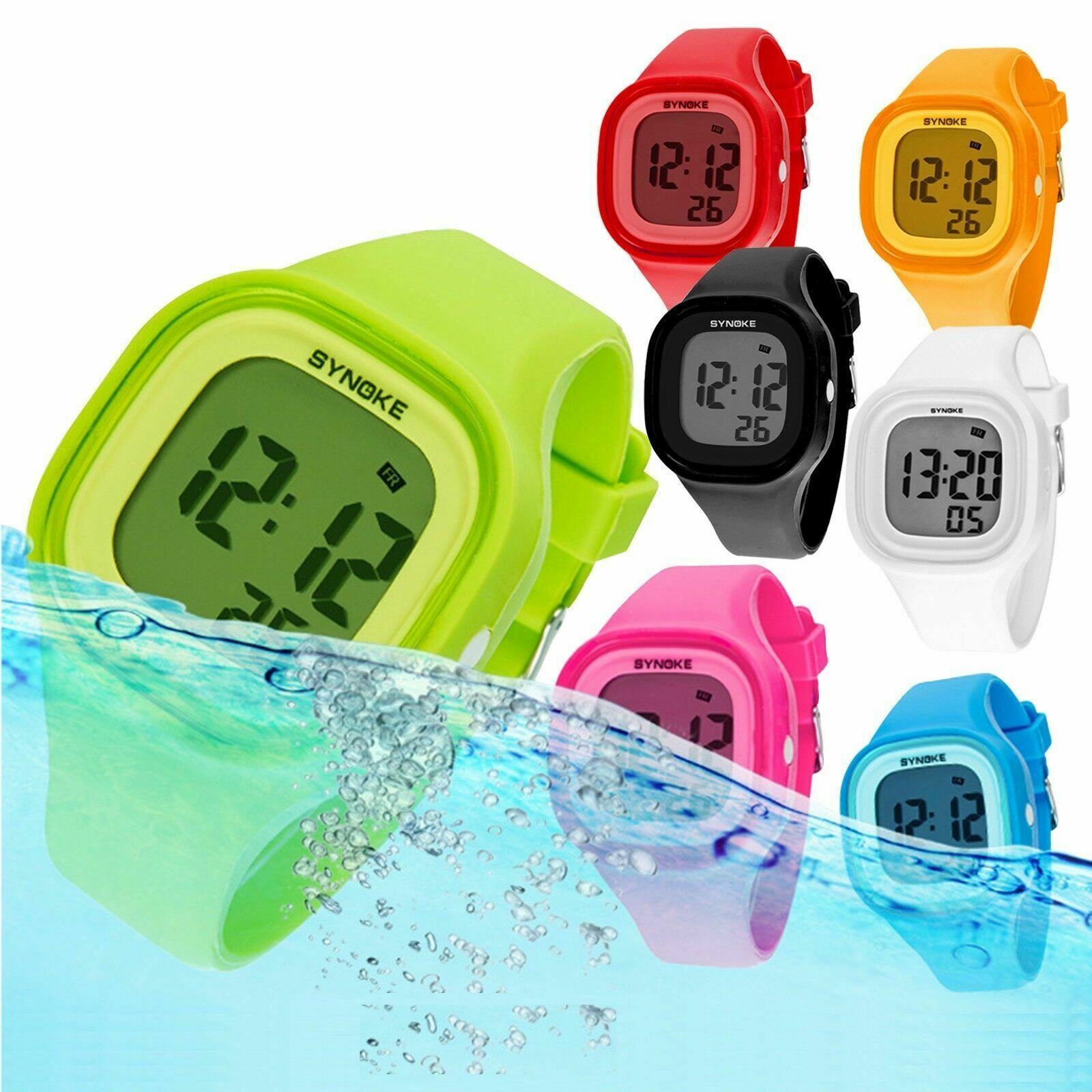 Fashion Waterproof LED Sports Digital Electronic Wrist Watch for Kids Boys Girls
