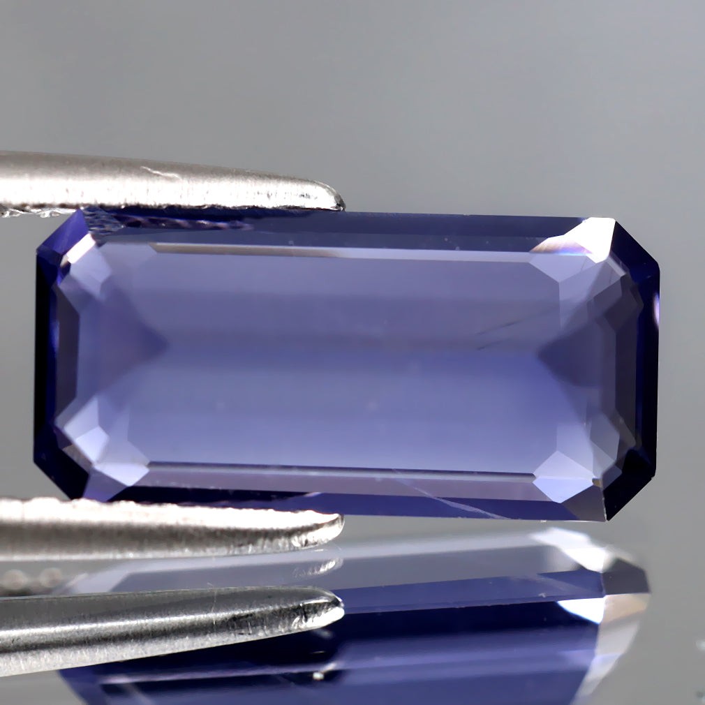 3.00 ct Octagon (13.45 x 6.57 mm) Unheated Natural Purplish Blue Iolite