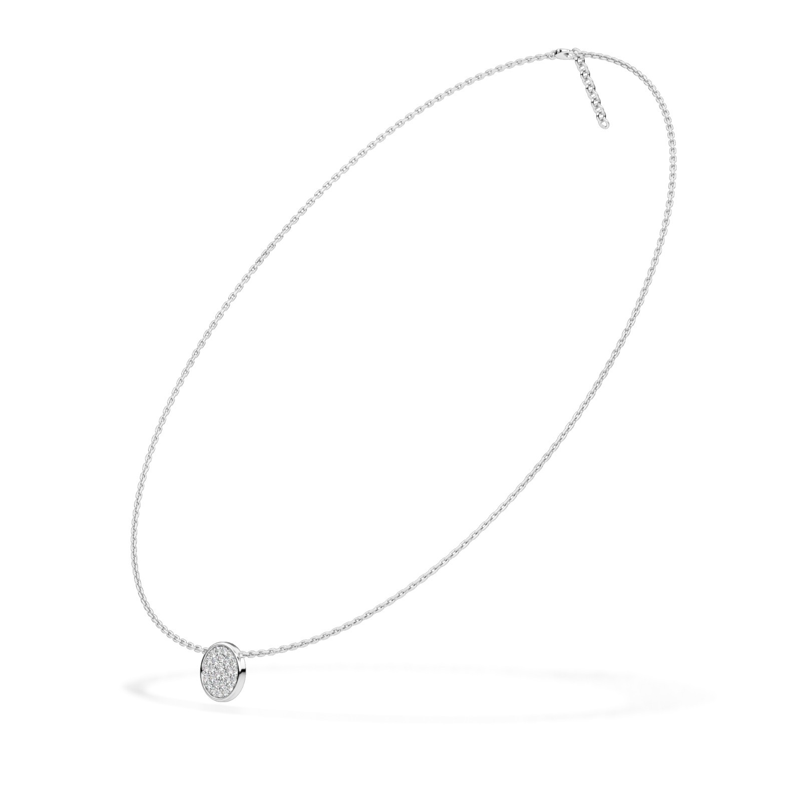 IGI Round Cut Natural or Lab Grown Diamond Cluster Necklace in 10K 14K 18K Gold