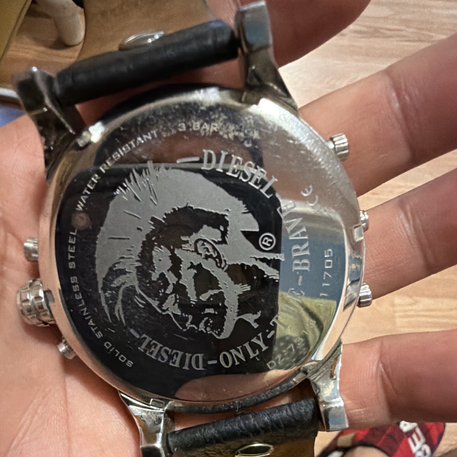 Diesel DZ7313 Men’s Multi-Time Zone Date Quartz 57mm Real Leather Watch 30m