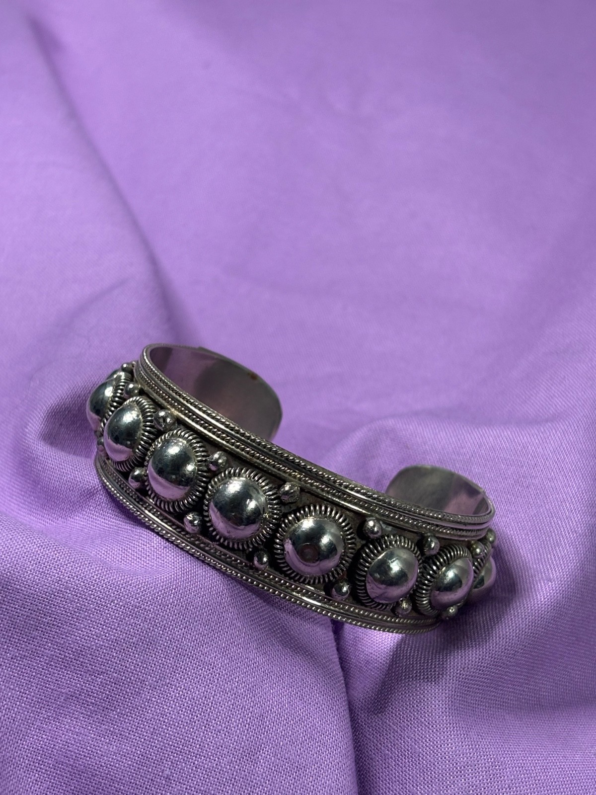 Tribal Siam Sterling Silver Cuff bracelt 38.3g