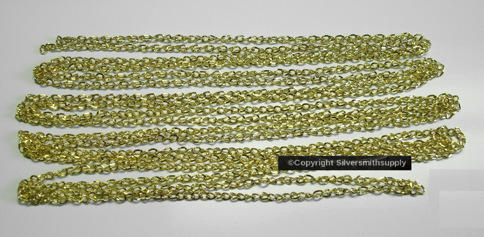 12′ Gold plated flat oval twist 6x4mm bulk large cable link necklace chain CH118