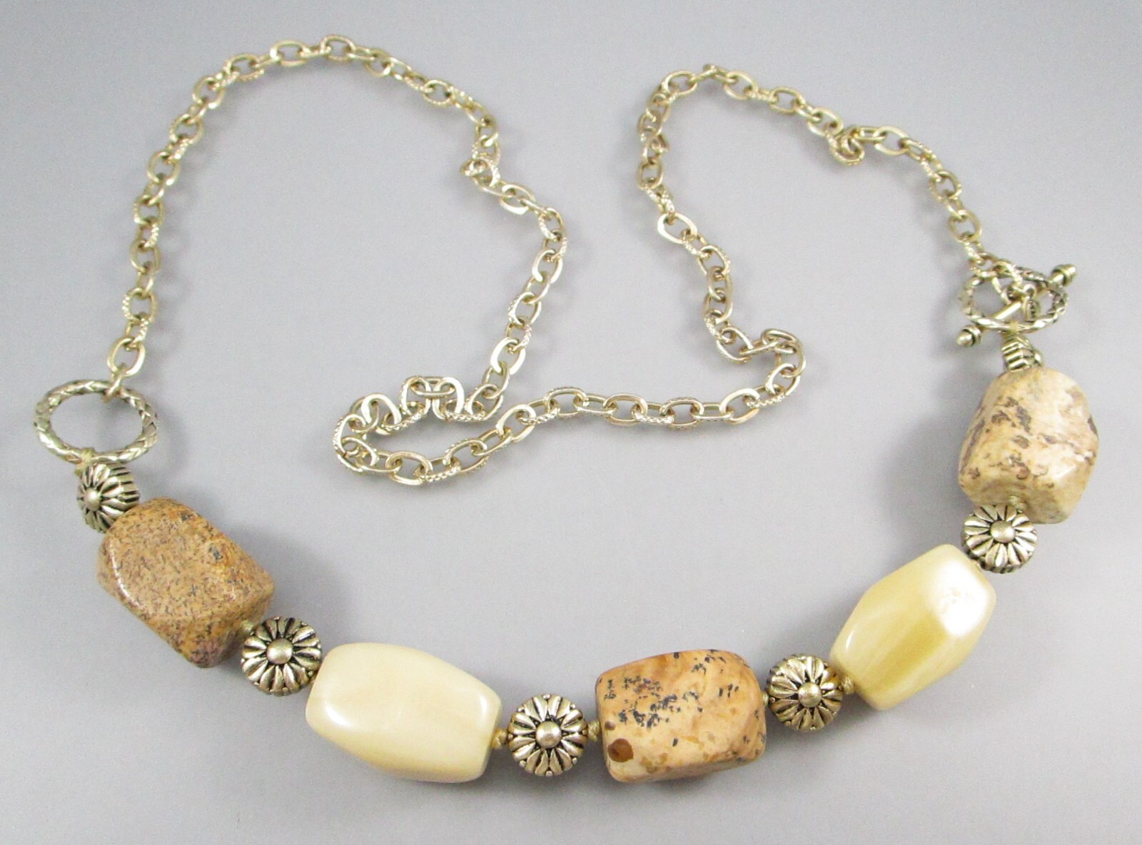 MONET Silver Tone 29″ Long Chain Unkown Stone Stations Fashion Necklace 6123