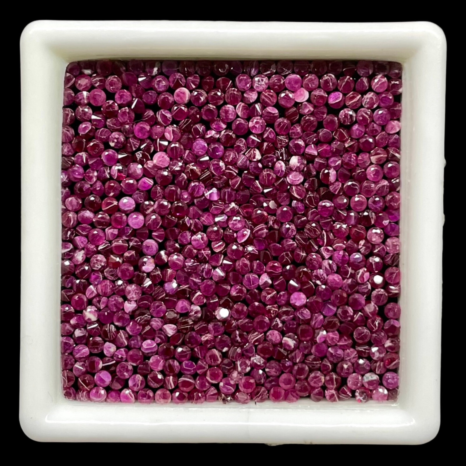 100 Pcs Natural Ruby 1.4mm Round Cut Rich Red Loose Gemstones Wholesale Lot
