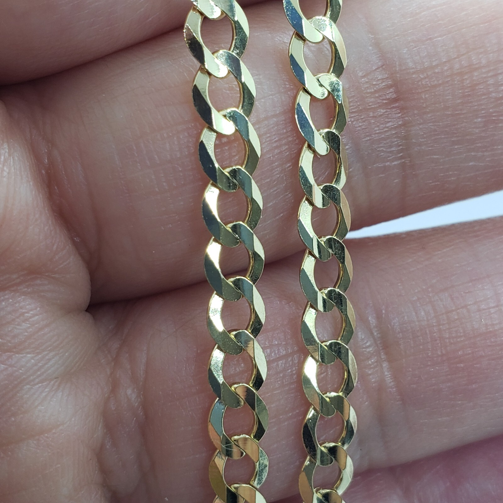 10K Yellow Gold Solid Cuban Link Chain Curb Necklace Bracelet 1.8mm-10mm 7″~30″