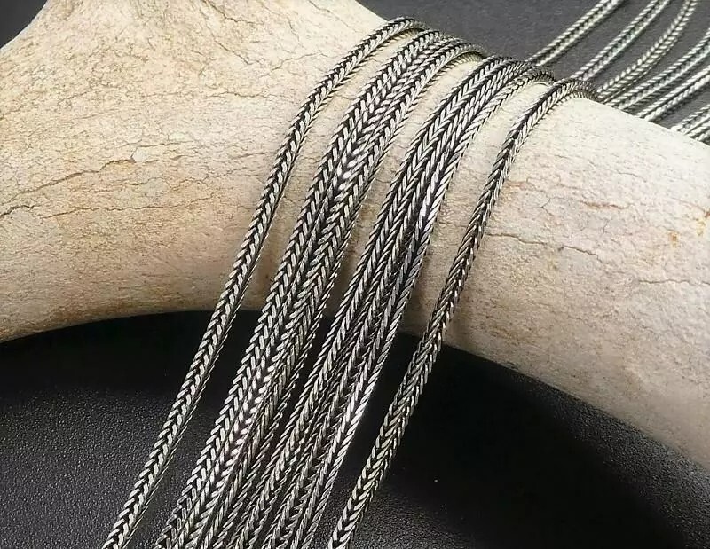 Finely Braided Italy 925 Sterling Silver Chain Necklace 1.3m 18″ 20″ 22″ 24″