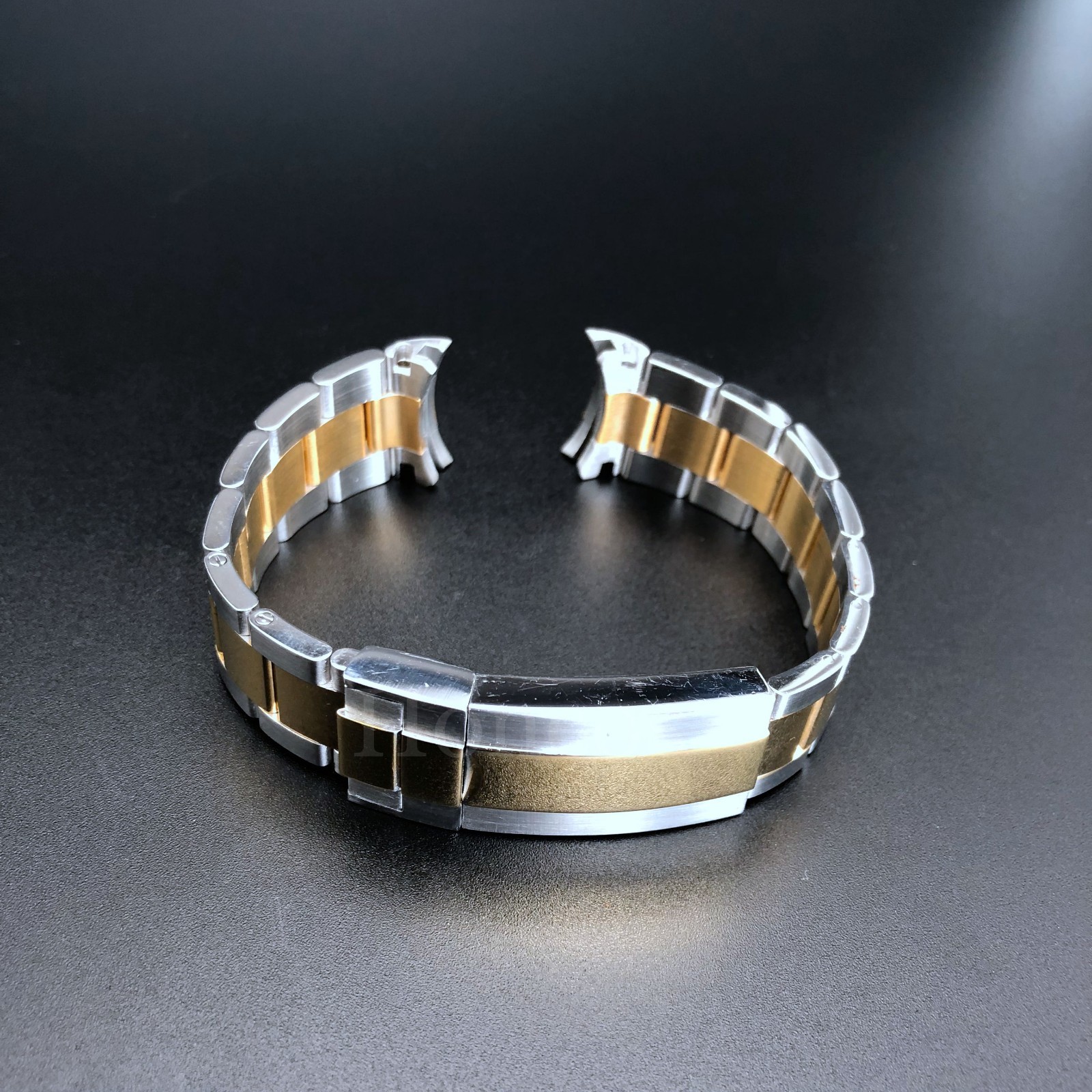 OYSTER WATCH BAND BRACELET FITS FOR ROLEX 1601 1603 16613 GOLD/SS 20MM FLIP LOCK