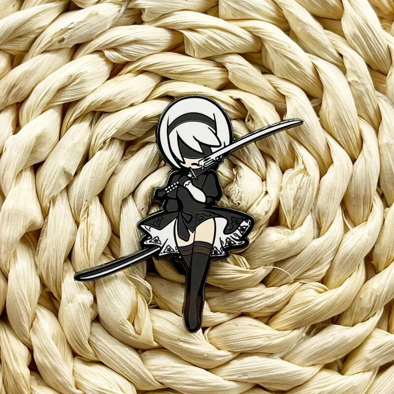 2B NieR Automata Game YoRHa No.2 Type B Android Enamel Metal Pin