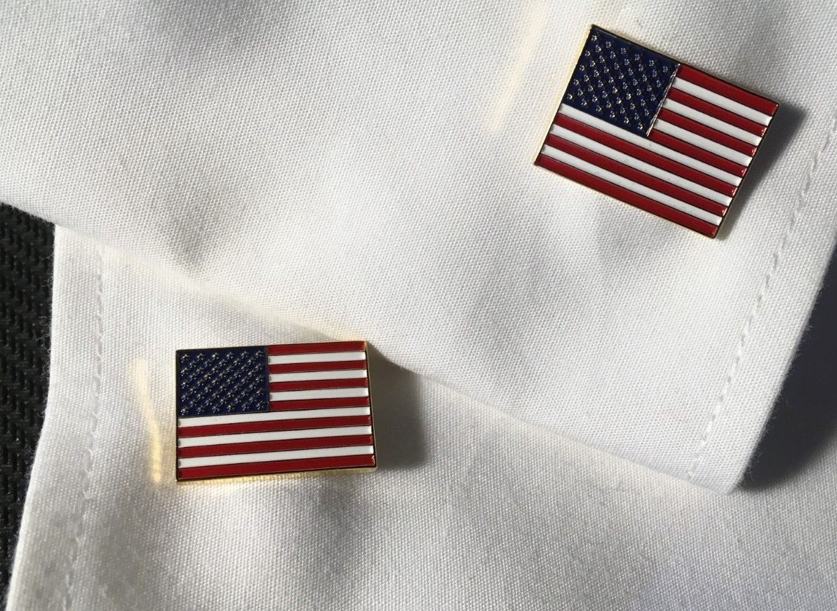 american flag cuff links flag cuff links gold flag cuff links 3/4″ wide flags