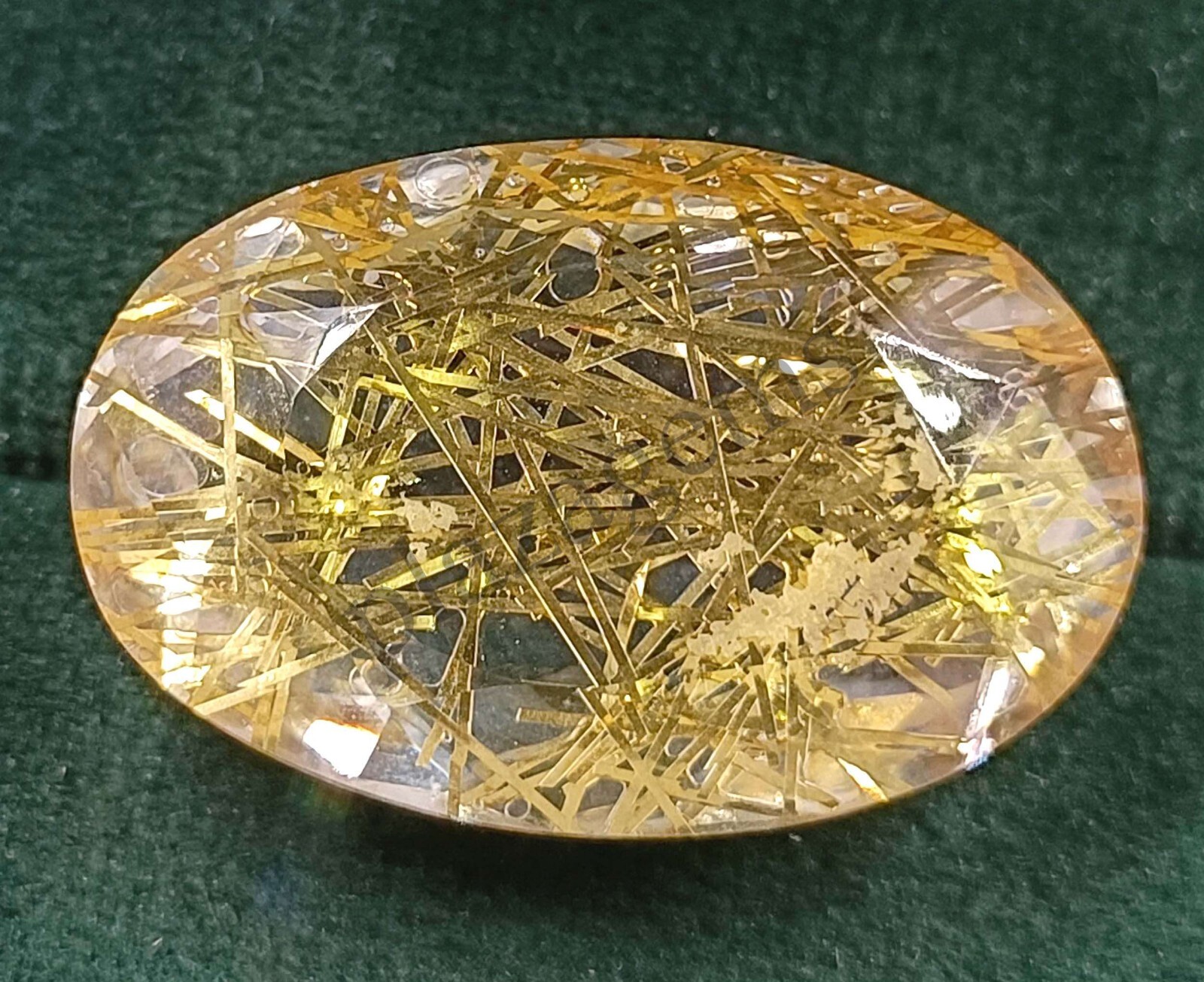 90.50 CT GOLDEN OVAL Rutilated Quartz Certified Transparent Loose Gems NW2