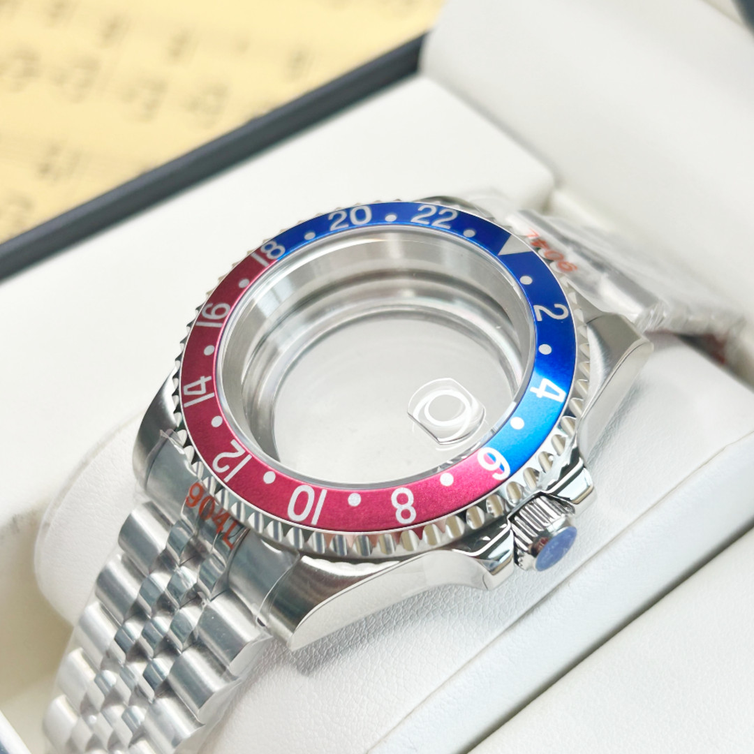 For Nh34 Nh35 Nh36 Brushed 40mm Watch Case Sub GMT Retro Pepsi Bezel Mod 20ATM
