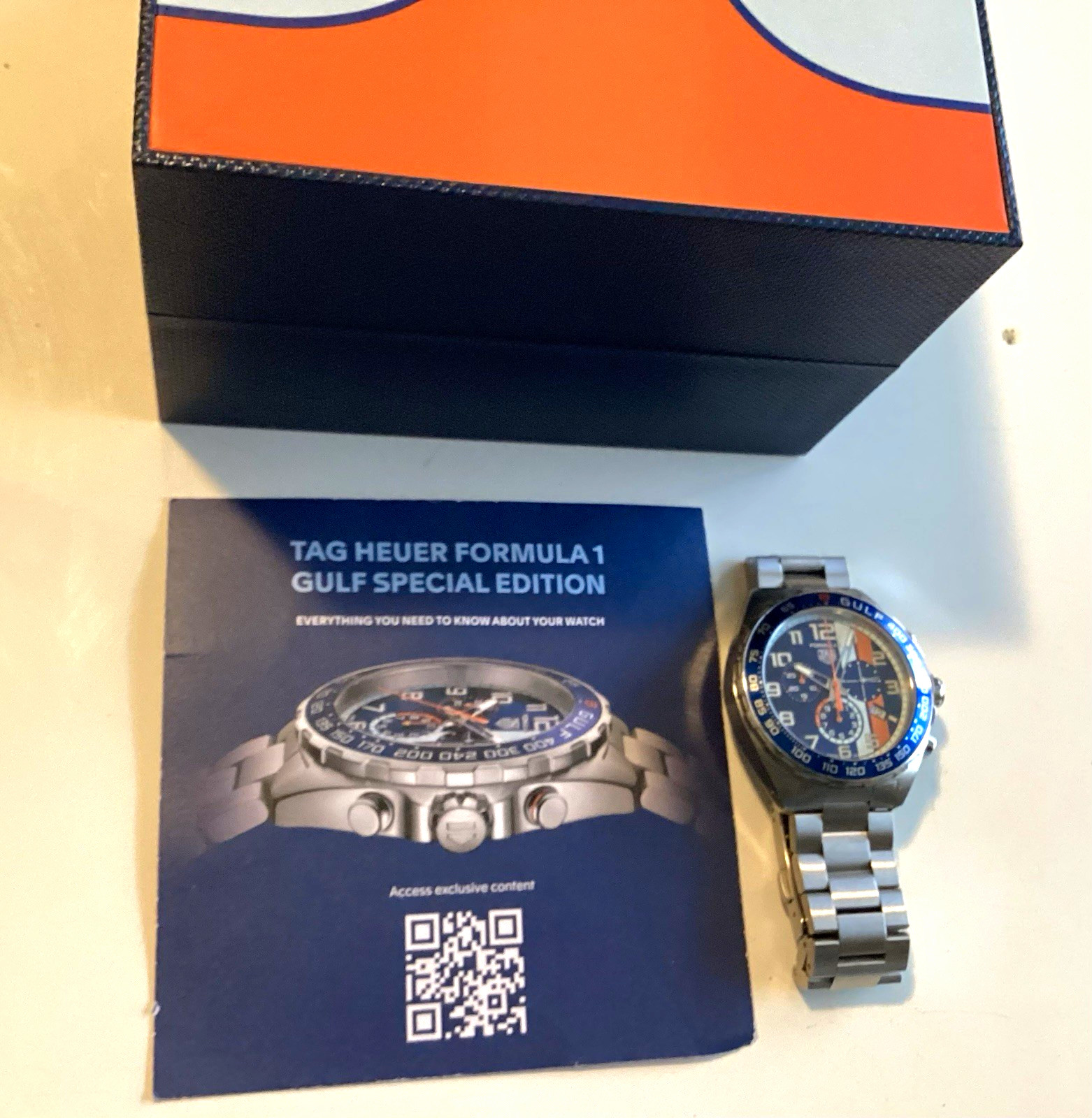 TAG Heuer Formula 1 Gulf Special Ed Chronograph Quartz Blau Dial SS 12/26