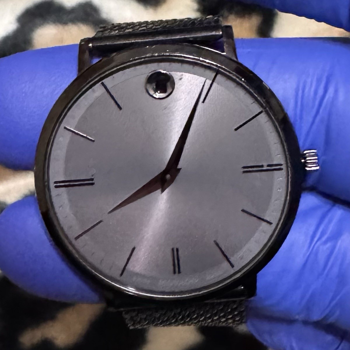 Movado Ultra Thin Men’s Watch with Extra Leather Band and Box