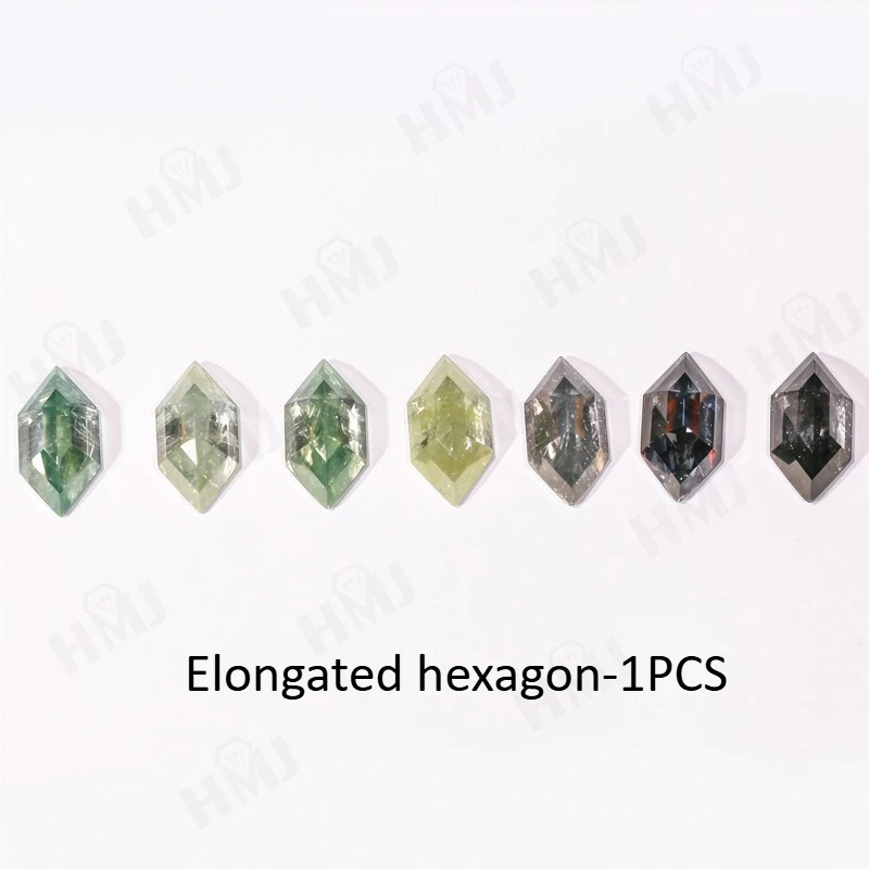 All Shape Salt & Pepper Moissnite Diamond Hexagon Kite Cut for Ring DIY Jewelry