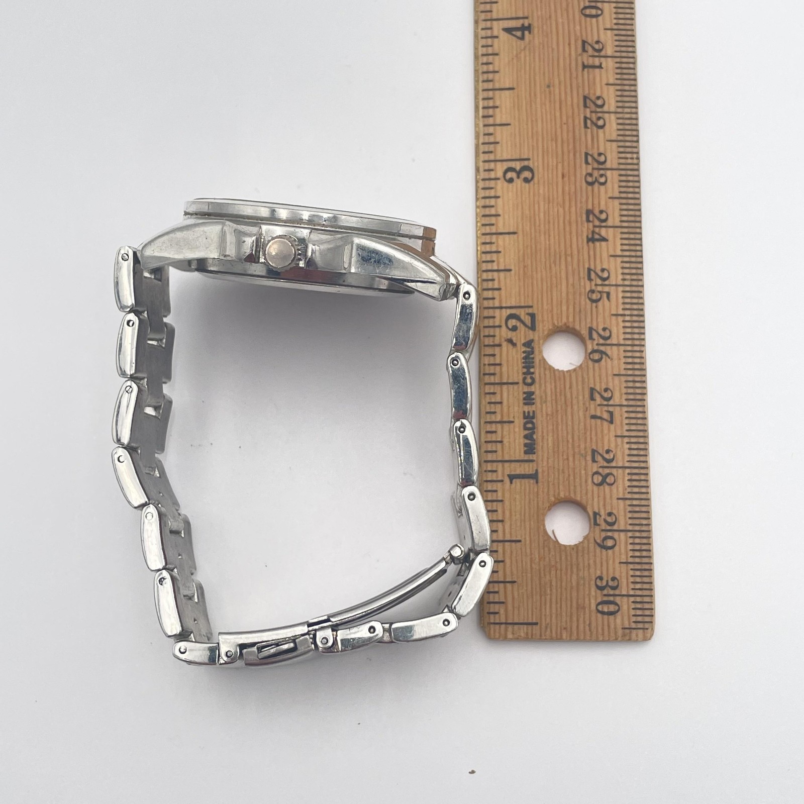 Accutime Watch Corp Mens Crystal Dial Stainless Steel Watch WAC8210GM