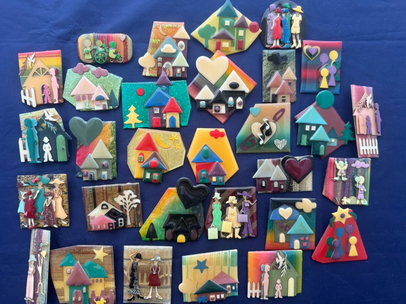 Vintage Jewelry Lot Lucinda Pin House Pin Woman Little People Etc 30 Pc Fun!