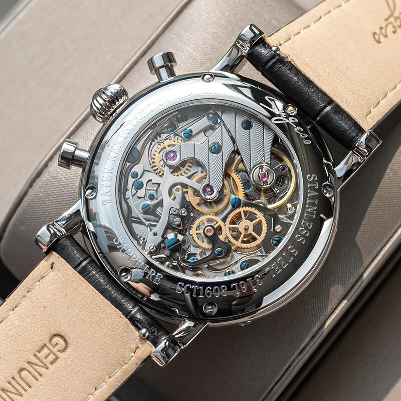 Sugess MoonPhase 29 1/2 Day Chronograph Mechanical Watch Seagull 1963 SUM199S