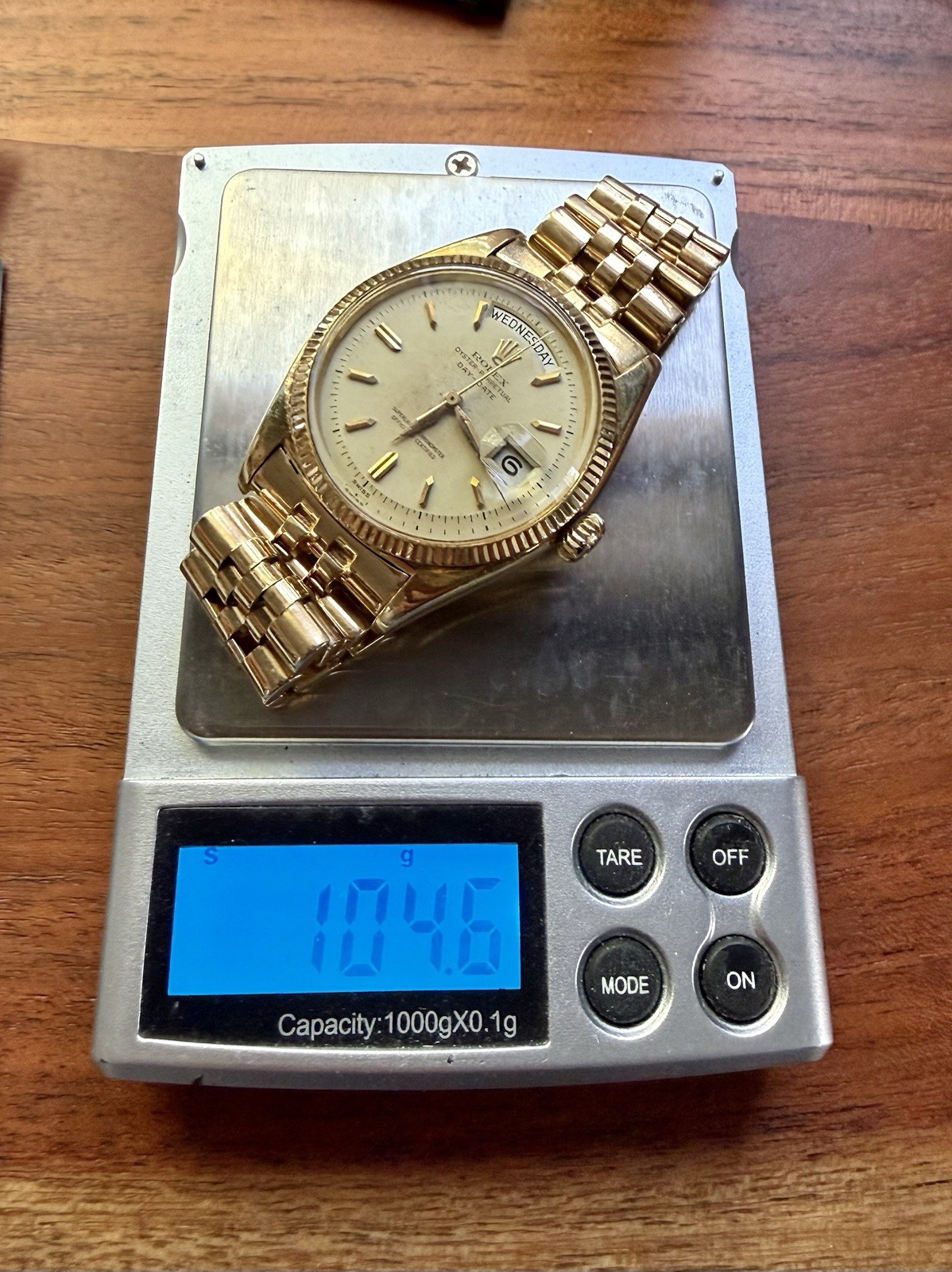 1958 Rolex Day-Date 36mm Watch 6611 18k Gold Jubilee Engraved Fluted President