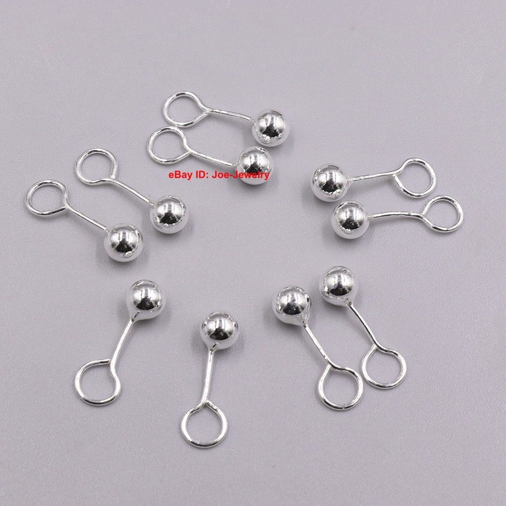 Solid 999 Fine Silver 5.0mm Small Ball Stud Earrings For Women