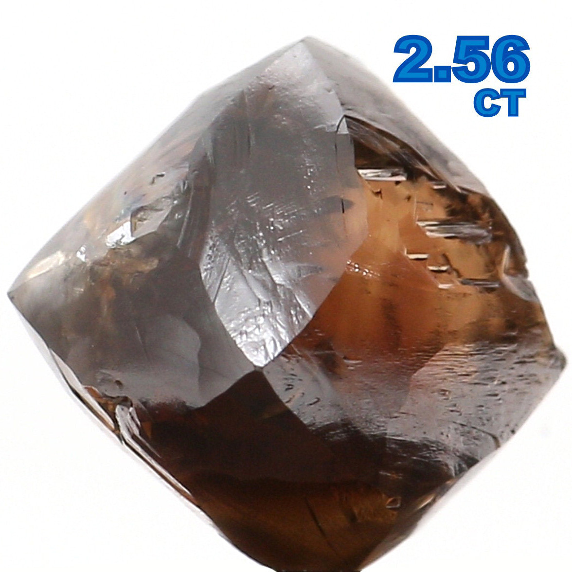 2.56 Ct Natural Loose Rough Shape Diamond 6.80 MM Brown Color Diamond QLB6307