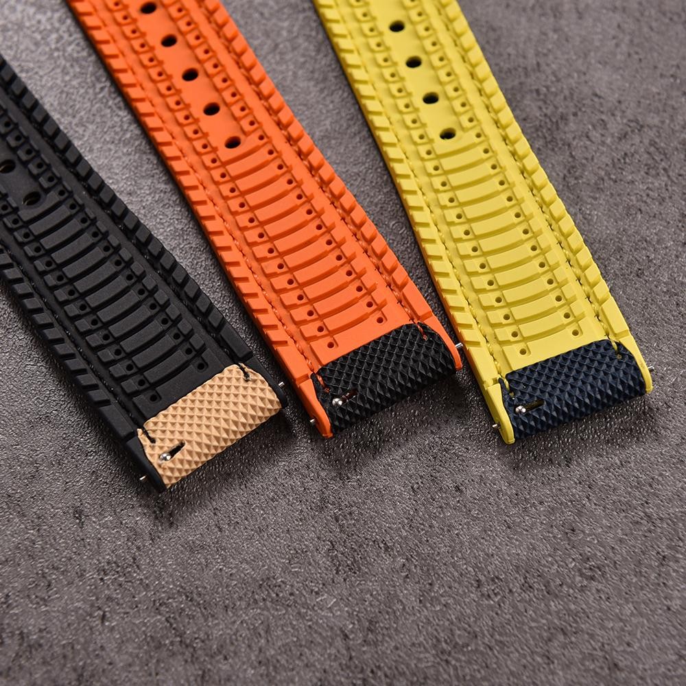 18-24mm Hybrid FKM Watch Strap Fluoro Rubber Watchband Soft Straps Quick Release