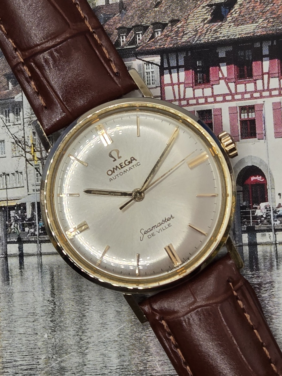 1962 Vintage Omega Seamaster Deville 14k Gold Filled 34mm Automatic Classic Chic
