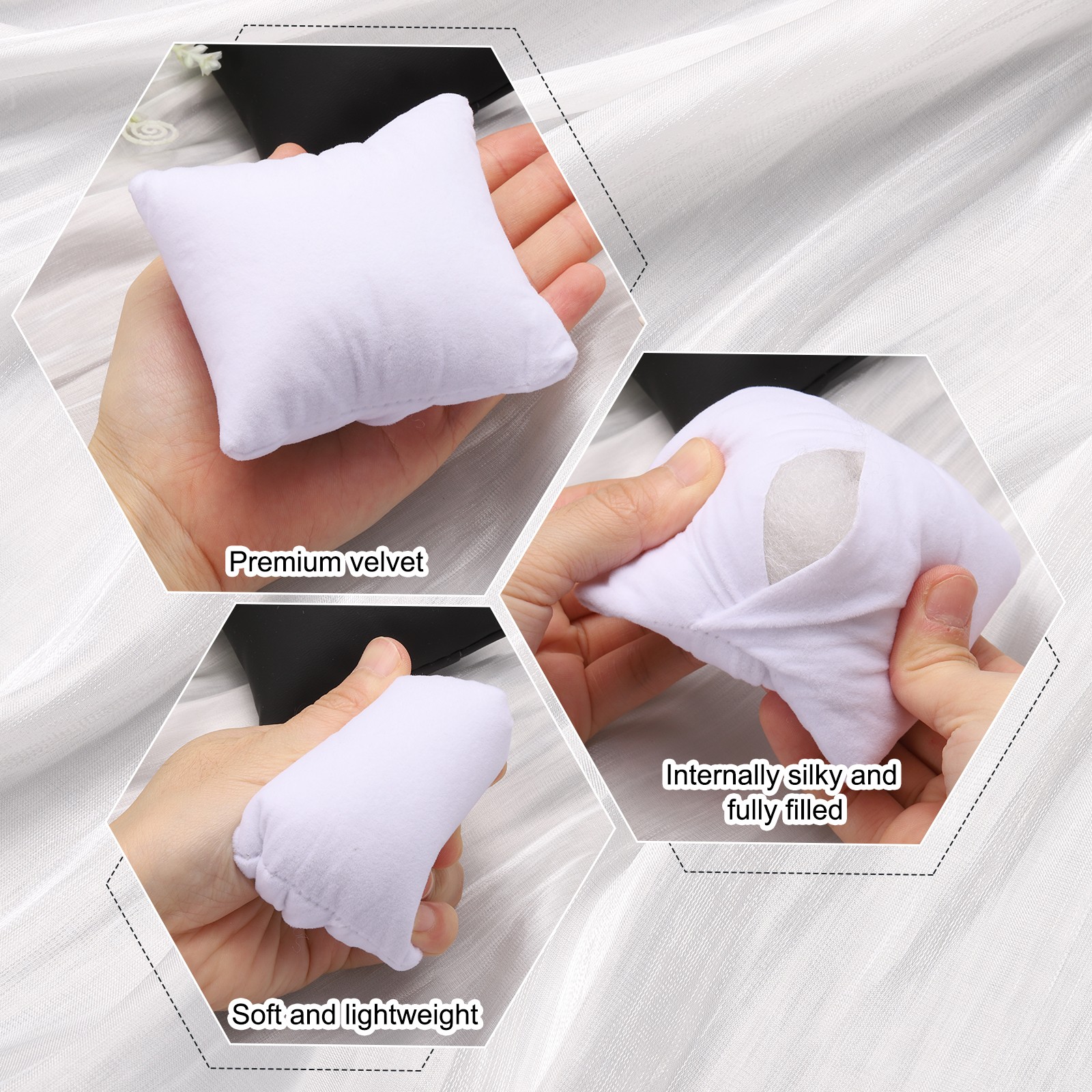 6pcs Velvet Bracelet Watch Pillow Jewelry Display Pillow for Bracelet Green