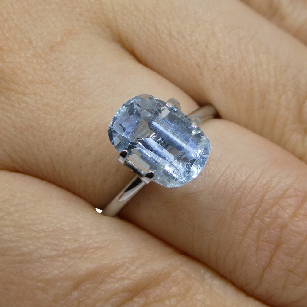 3.54ct Cushion Blue Aquamarine from Brazil