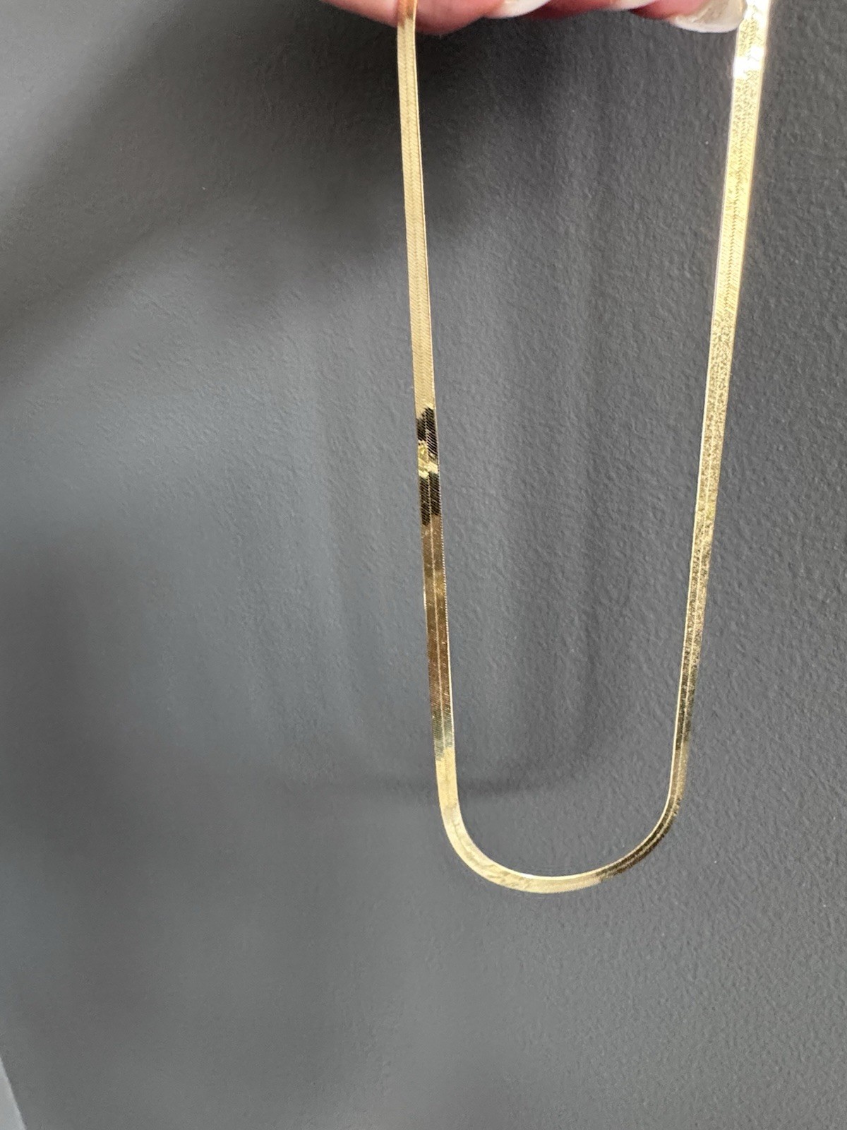 14k 20 Inch 5 mm Herringbone Necklace 9 grams Made In Italy