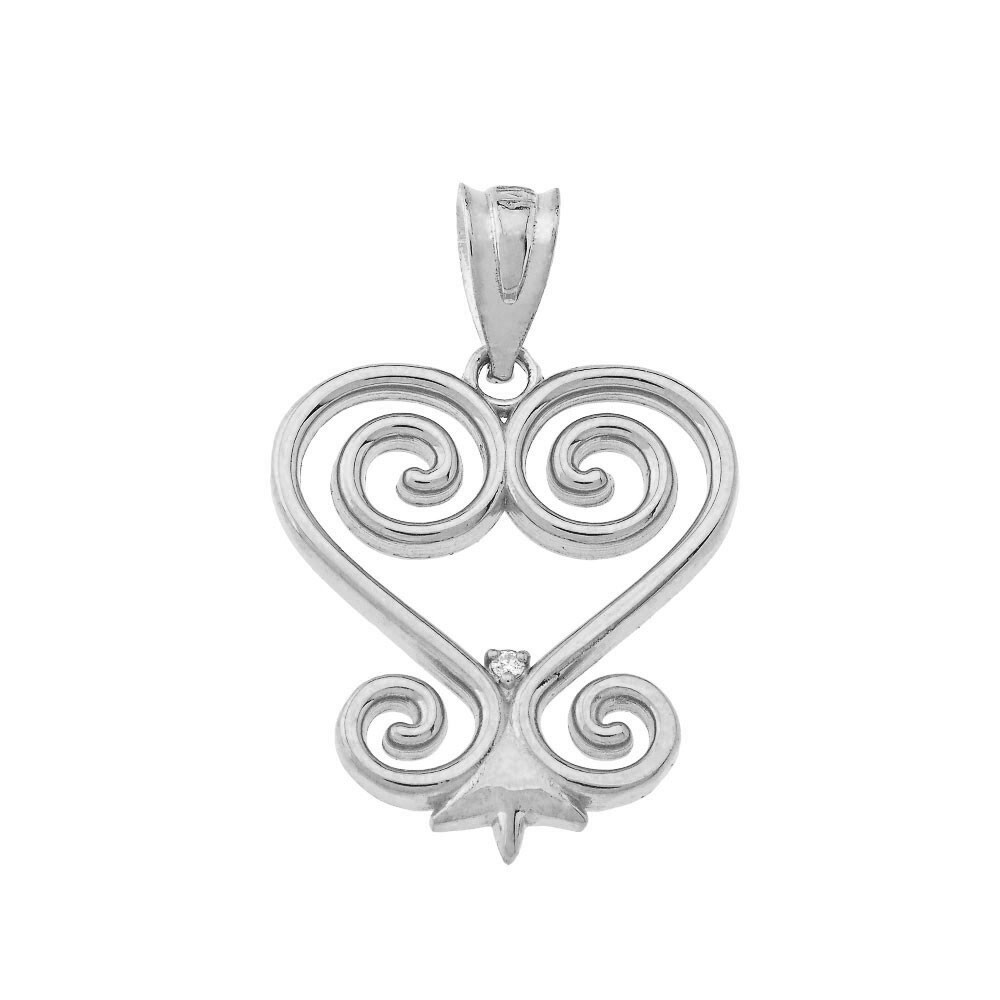 Sterling Silver African Sankofa Pendant Necklace