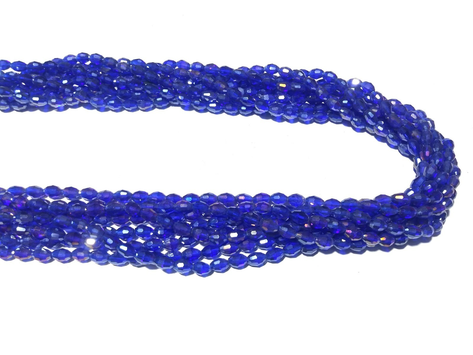 5 Strand Mystic Blue Quartz Barrel Faceted 4x6mm Hydro Loose Beads 12″inch